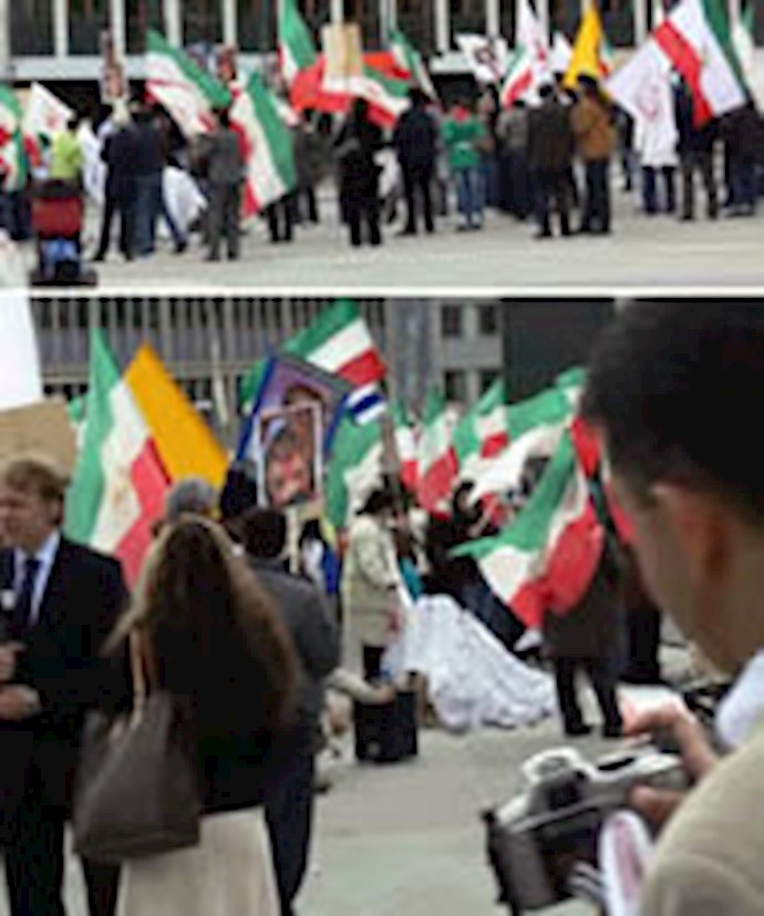 أبناء الجالية الايرانية يتظاهرون احتجاجًا علی استقبال وزير خارجية النظام الايراني في البلدان الإسکاندينافية