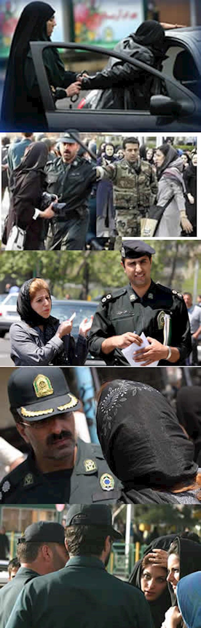 صور من التعامل الهمجي لعملاء النظام الايراني مع النساء والفتيات في ايران عند اعتقالهن بذريعة سوء التحجب