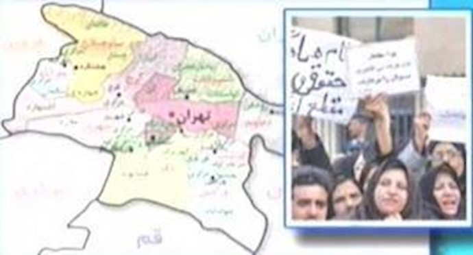 تجمع المعلمات في طهران احتجاجًا علی عدم صرف رواتبهن وانعدام الخدمات الصحية والتأمين