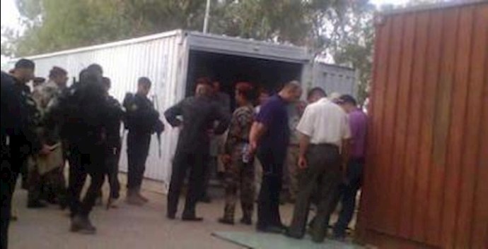 بحضور يونامي وقاض للتحقيق محاولات الحکومة العراقية لمصادرة وسرقة حاويتين تحتويان علی ممتلکات تتعلق بسکان أشرف