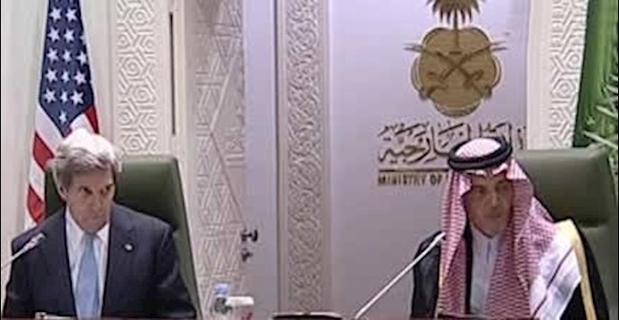 لقاء جون کيري بوزير الخارجية السعودي سعود الفيصل