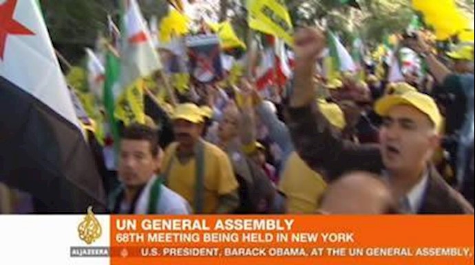 تقرير قناة الجزيرة (باللغة الانجليزية) عن مظاهرة نيويورک الضخمة: صوت المعارضة الايرانية في أمريکا يتعالی بنبرة قوية