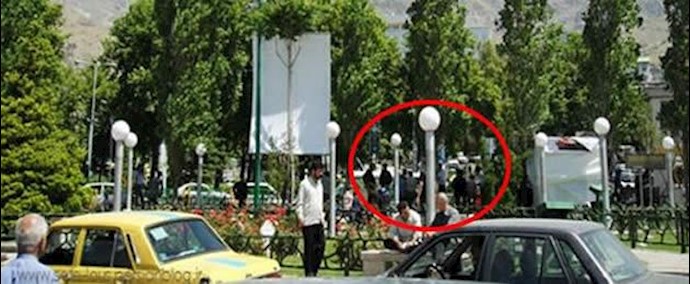 ايران— معاقبة احد رجال قوی الامن الداخلي القمعية في ساحة”تجريش ” بالعاصمة طهران