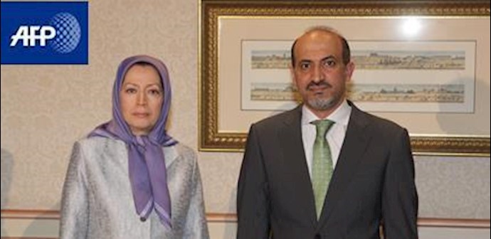 ا ف ب: رئيس الائتلاف الوطنی السوری يؤکد دعمه للمعارضين الإيرانيين