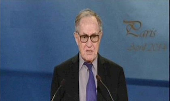 جانب من کلمة آلن درشويتز أبرز محام في الملفات الجنائية في مؤتمر بباريس13ابريل 2014