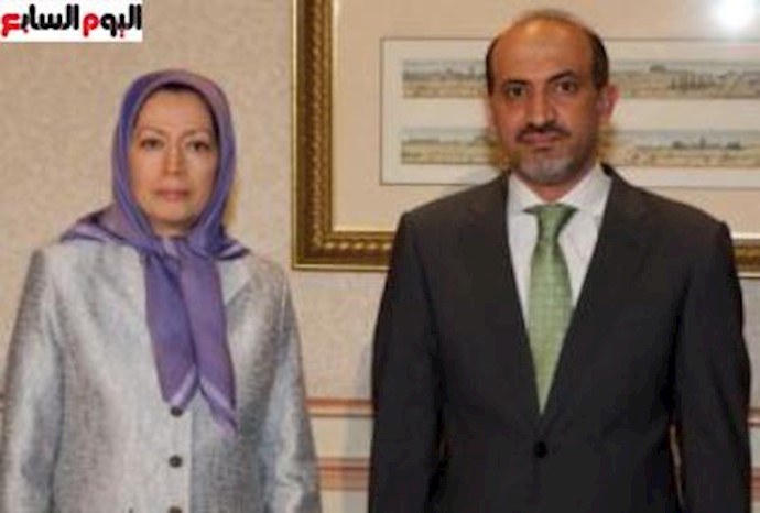 رئيس الائتلاف الوطنی السوری يؤکد دعمه للمعارضين الإيرانيين