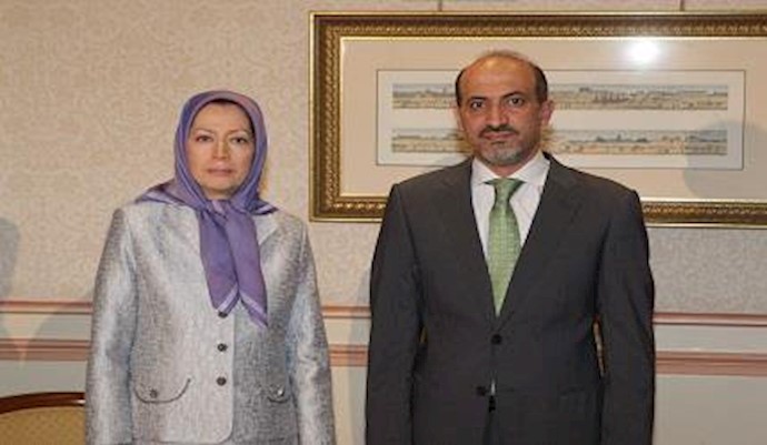 لقاء مريم رجوي مع احمد الجربا رئيس الائتلاف الوطني السورية في باريس