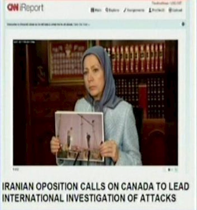 سي.ان.ان آي ريبورت: مريم رجوي اضافة الی الدعوة الی حماية المعارضين السياسيين تستعرض الانتهاک الواسع لحقوق الانسان المستمر في ايران برئاسة حسن روحاني