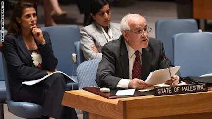 مندوب فلسطين يبکي في الأمم المتحدة