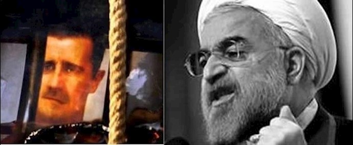 دفاع مستميت لروحاني رئيس الجمهورية الفاشية الدينية عن جرائم الأسد في نيويورک