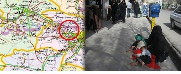 ايران – کرج معاقبة احد رجال البلدية في محافظة کرج بشارع آتش نشاني