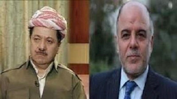 العبادي والبارزاني يلتقيان لاول مرة منذ تشکيل الحکومة