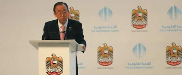 القمة الحکومية في دبي.. کي مون يأمل بـ"حل" للقضية الفلسطينية ومحمد بن زايد يحذر من تحديات نضوب النفط