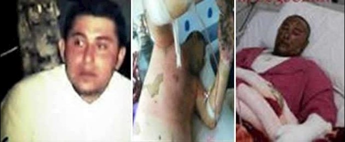 تجمع أهالي مدينة خرمشهر احتجاجا علی اضرام النار أحد الباعيين المتجولين الکادحين علی نفسه