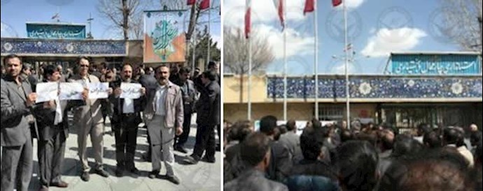 إيران..شهرکرد- تجمع احتجاجي للمعلمين مقابل مبنی المحافظة