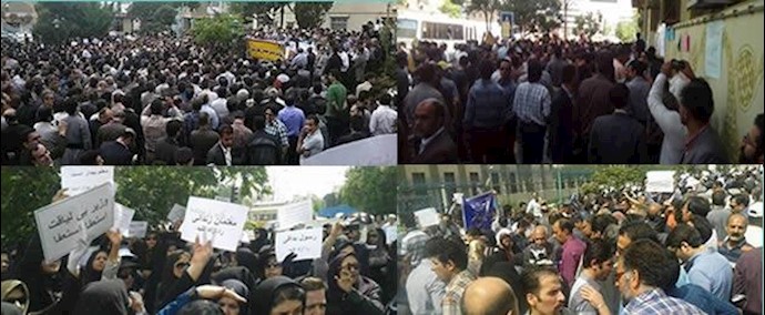 تظاهرات المعلمين المنتفضين في أرجاء البلد رغم تهديدات أطلقها الخامنئي و تدابير قمعية