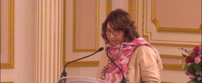 کلمة فاطمة الخفاجي رئيسة شبکة النساء العربيات في التجمع الکبير لممثلي الدول العربية والإسلامية