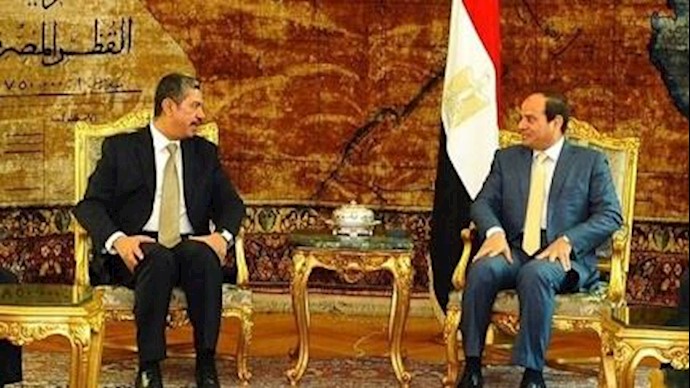 السيسي يؤکد لبحاح موقف مصر الداعم للشرعية باليمن
