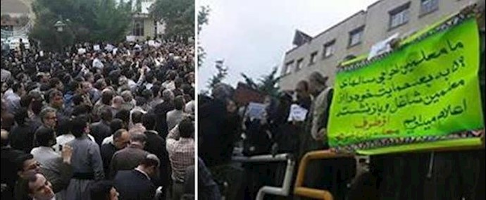 ايران.. معلمون في مدينة سنندج يبدون احتجاجهم أثناء زيارة الملا روحاني