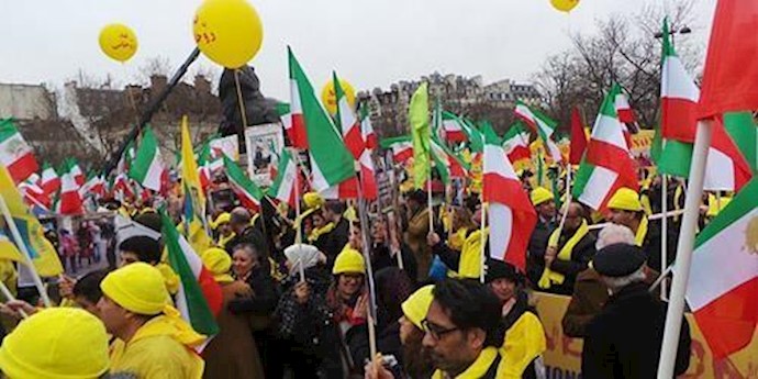 بث مباشر لتظاهرة المقاومة الايرانية في الفضائيات العربية