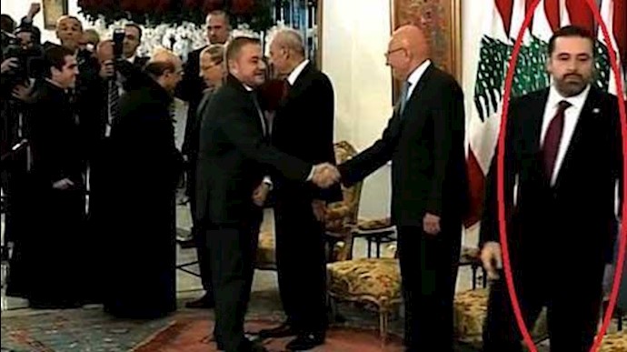 سعد الحريري يرفض مصافحة سفير النظام السوري في لبنان