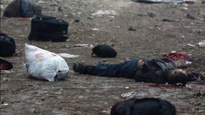 صور لمجزرة بحق عائلة ارتکبها النظام السوري في حلب