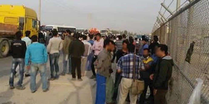 إضراب واحتجاج في معمل لانتاج مادة العزل في قرجک بمدينة ورامين