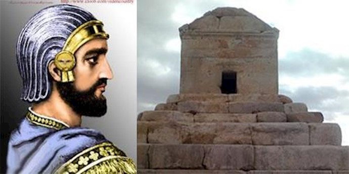 تدمير نصب کوروش الکبير في مدينة کناوة علی يد البلطجيين التابعين لخامنئي