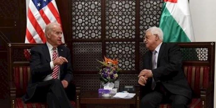 بايدن يلتقي عباس برام الله ويؤکد علی حل الدولتين