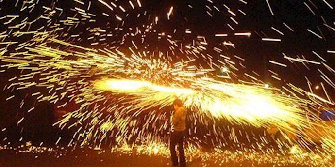 خوف القوات القمعية للنظام في کجساران من احتفالية ليلة الاربعاء الأخير للسنة الايرانية