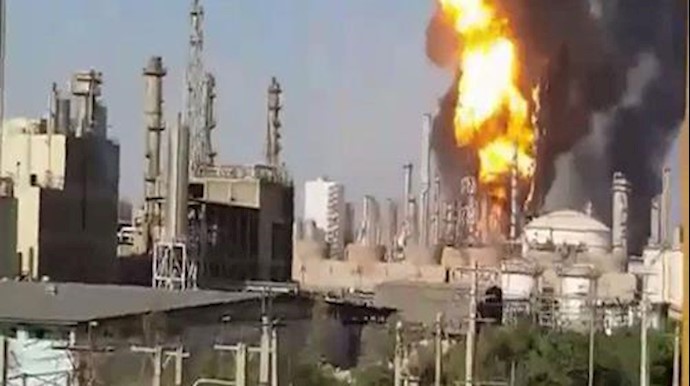 عودة نشوب الحريق في بتروکيماوية بوعلي في ماهشهر أوقع 9 جرحی