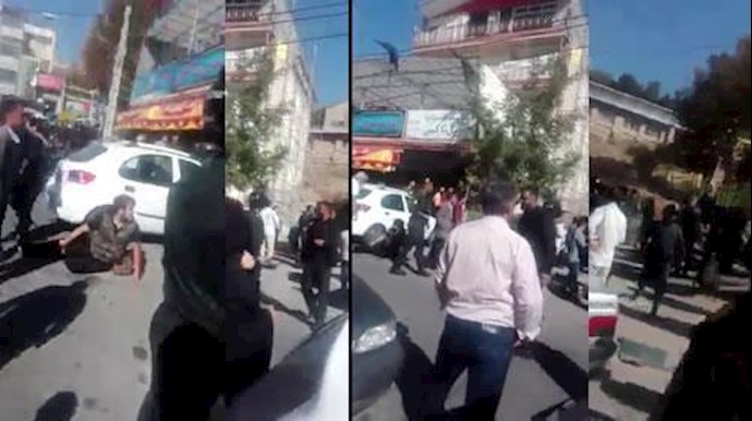 مقاومة المواطنين عناصر الأمن الداخلي في منطقة «حصارک» بالعاصمة طهران + فيديو