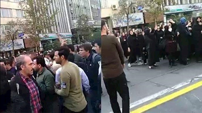 اطلاق غازات مسيلة للدموع وإعتداء علی مواطنين منهوبة الأموال من قبل مؤسسة«ولي عصر» بالضرب المبرح في العاصمة طهران + فيديو