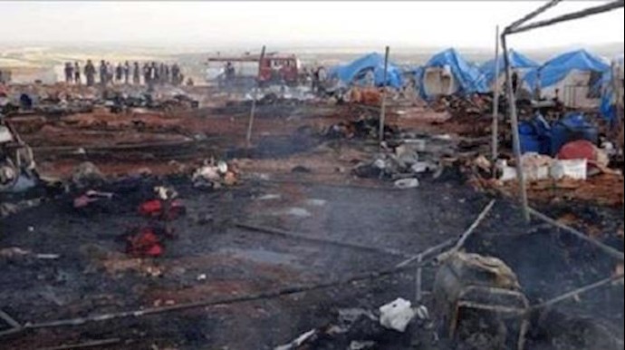 مذبحة روسية في غارات علی مخيمين للنازحين بدير الزور