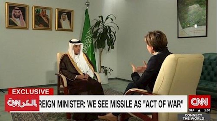 الجبير لـCNN:الصاروخ الإيراني عمل حربي وحزب الله ساهم بترکيبه+فيديو