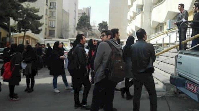 خوف النظام الايراني من ردود انباء تظاهرات الطلاب في تلغرام مجاهدي خلق