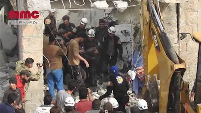 إنقاذ طفلة من تحت الأنقاض بريف إدلب+ فيديو