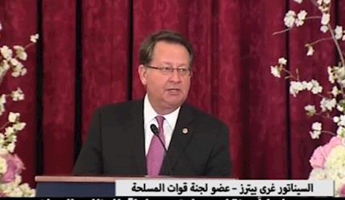 جانب من کلمة غري بيترز في احتفال المقاومة الايرانية عشية عيد النيروز في مجلس الشيوخ الامريکي مارس 2