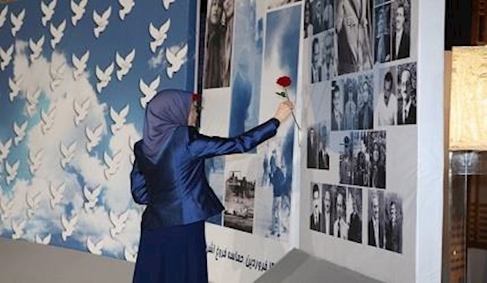مشهد من مؤتمر المقاومة الإيرانية في ألبانيا في ذکری سادسة لمجزرة أشرف بحضور مريم رجوي-8 ابريل 2017
