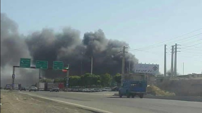 حريق في مصنع«إيران خودرو» بمدينة تبريز