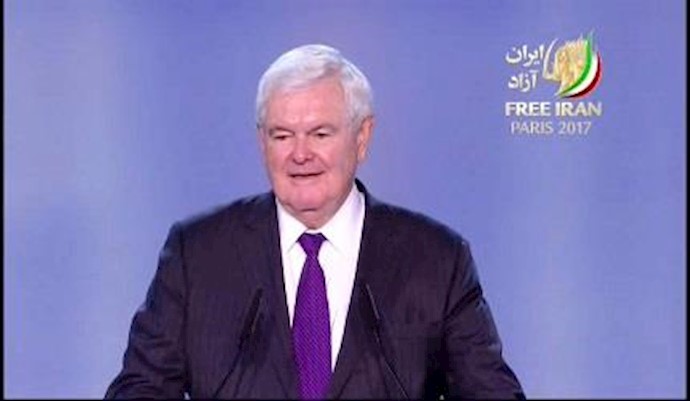 جانب من کلمة نيوت غينغريتش - رئيس مجلس النواب الامريکي الأسبق في مؤتمر بباريس- يوليو 2017