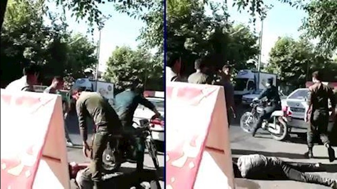 مأموروالأمن الداخلي المجرمون يعتدون علی شاب بالضرب المبرح ويسرقون دراجته النارية + فيديو