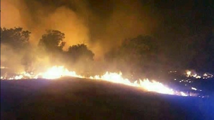 منع النظام الإيراني من إطفاء الحريق في مراتع غابات بجبل شاهو