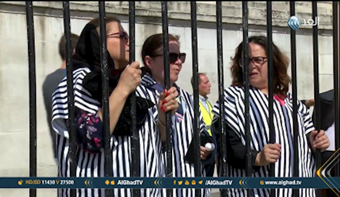 مظاهرة للمعارضة الإيرانية بلندن لإحياء ذکری مذبحة 1986- 2 سبتمبر2017