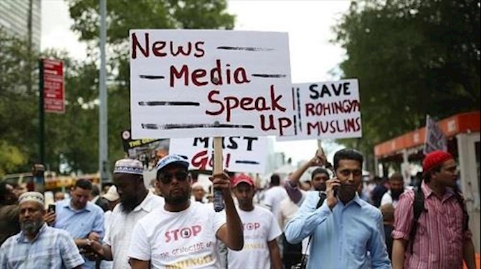 تظاهرة احتجاجية في نيويورک ضد "إبادة" المسلمين الروهنغيا